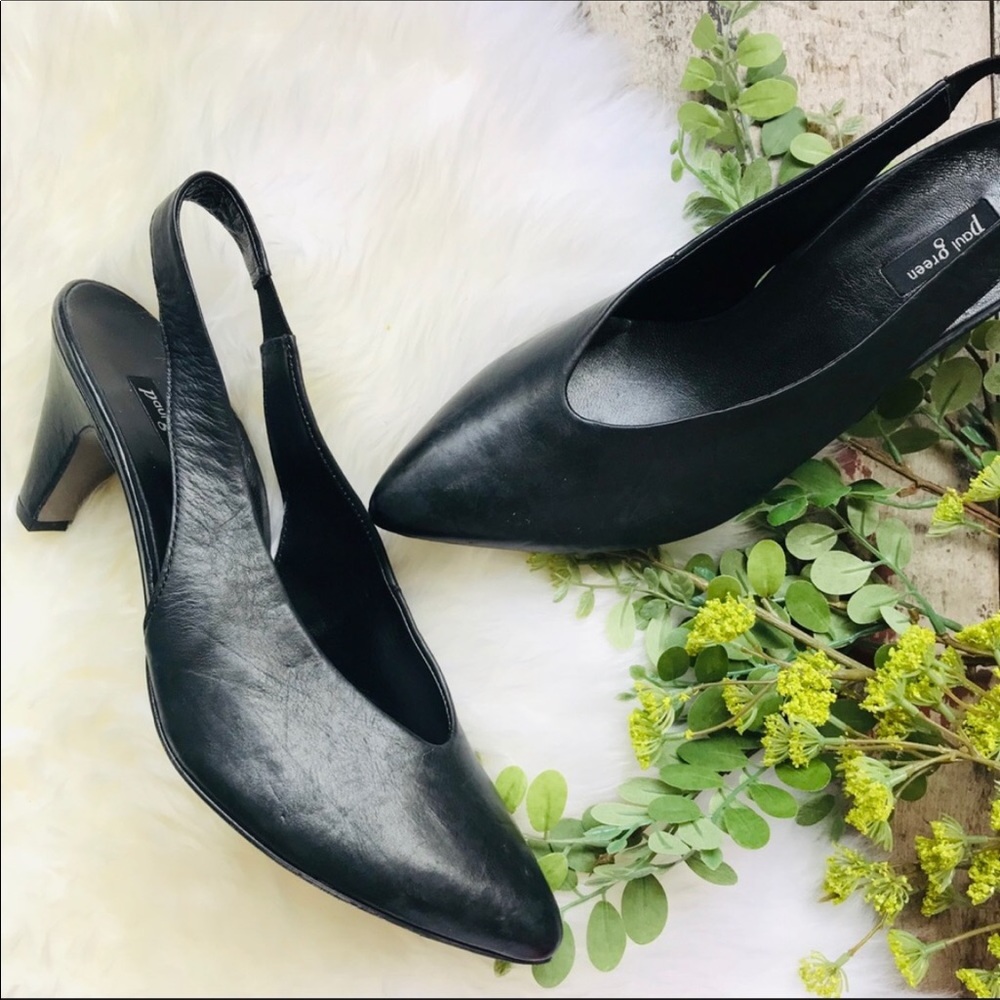 Paul green Regina SLINGBACK Leather Heels NEW